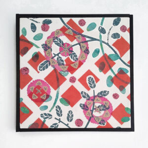square wall canvas with stylised floral shapes