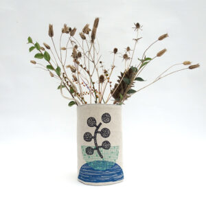 Printed fabric vase cover