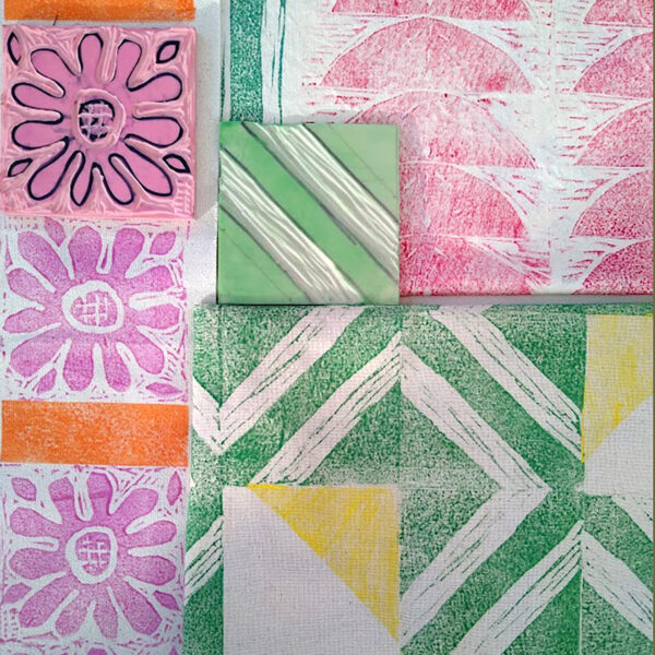 Lino printed fabric